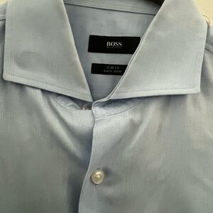 Boss Men's Sky Blue Easy Iron Dress Shirt